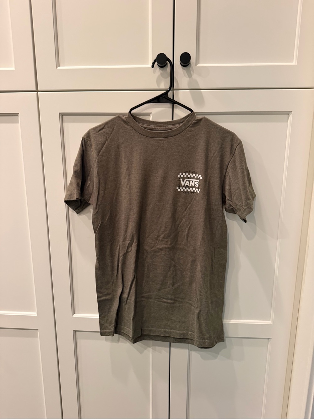 Vans Men’s Olive Short Sleeve Checker Logo Tee